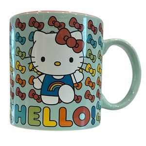 Hello Kitty Sanrio Hello Rainbows Coffee Mug 20 Ounce Ceramic Mug Bows NEW